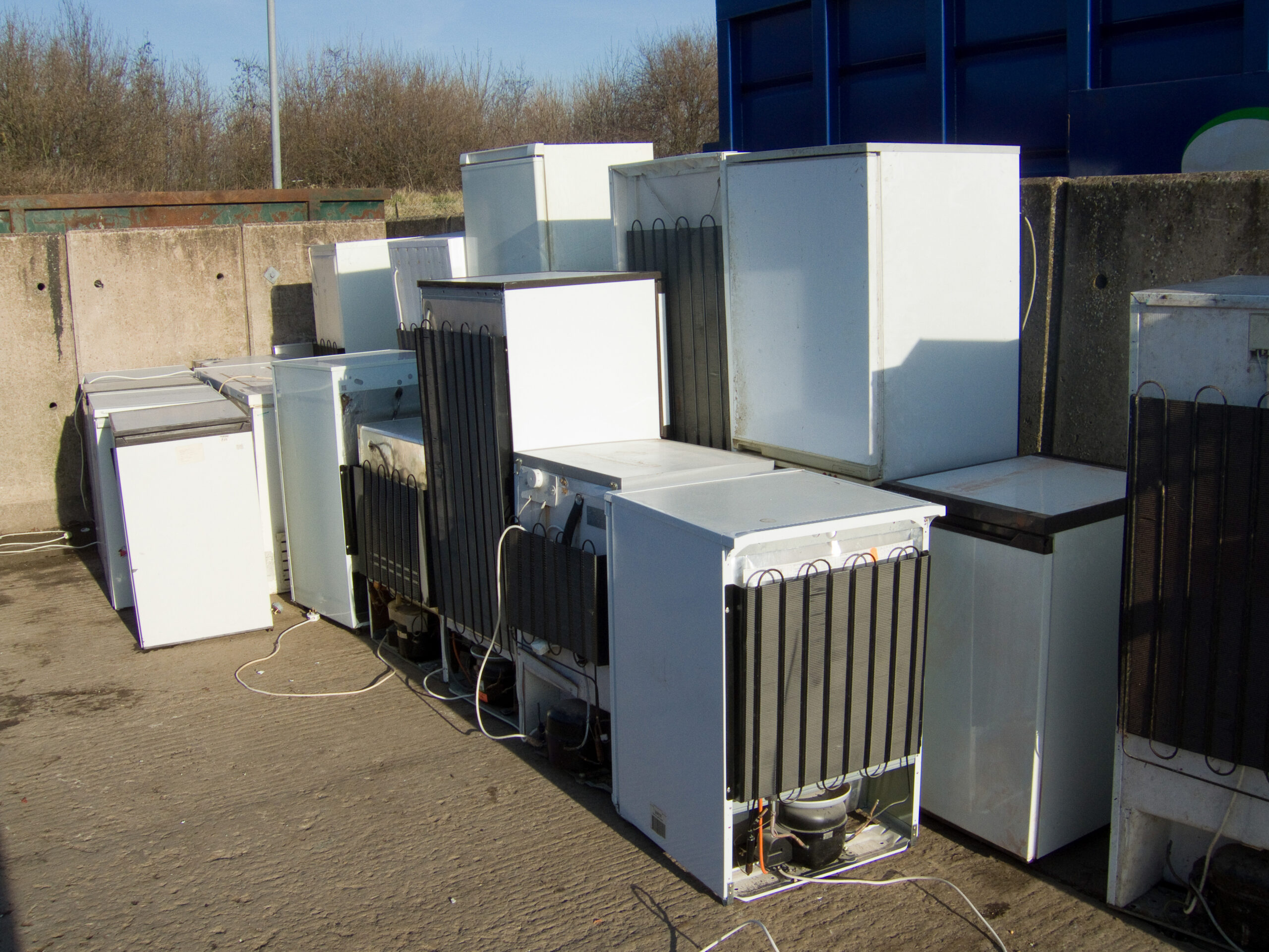 Old electrical appliances at a recycling center, Dallas Recycling Center.